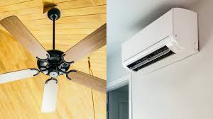 Ceiling fan, air conditioner, summer cooling
