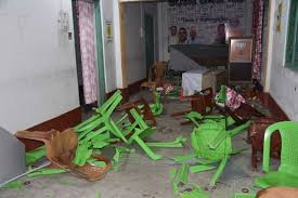 BJP party office vandalize.