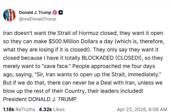 Iran is collapsing financially, claims Donald Trump