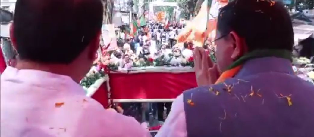 Pushkar Singh Dhami Bongaon roadshow