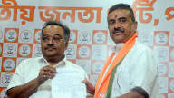 Chief Minister Shuvendu at Shamik's house in Salt Lake, the two sat in a meeting