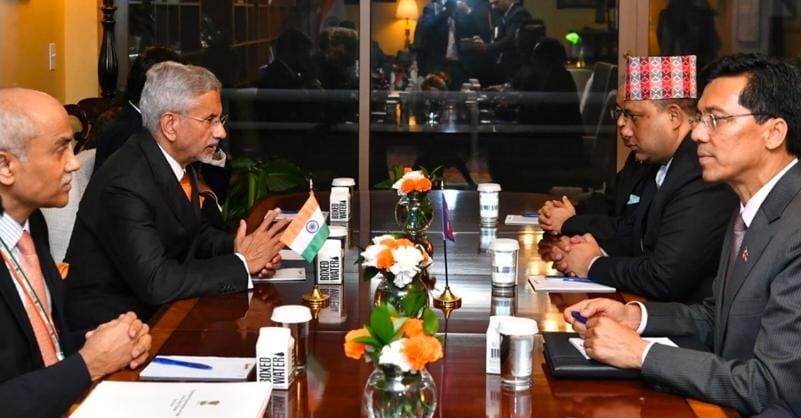 Nepalese Foreign Minister Khanal meets Jaishankar in New York.