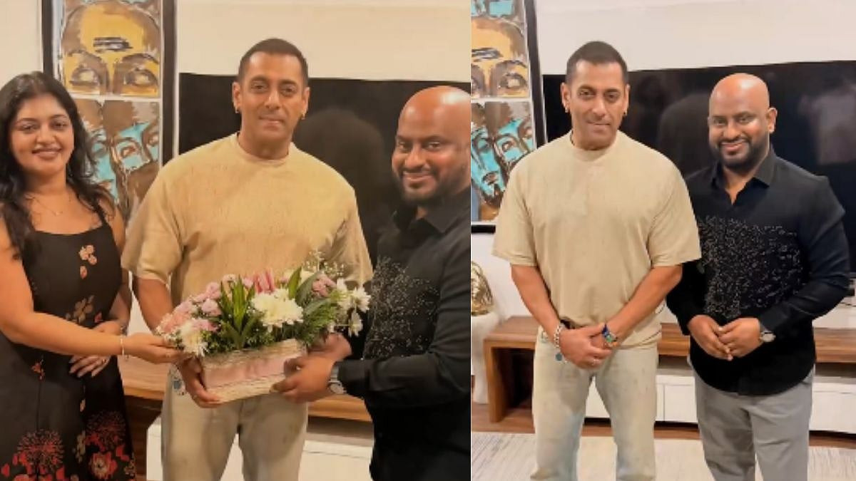 PM Saiprasad and his wife with Salman.